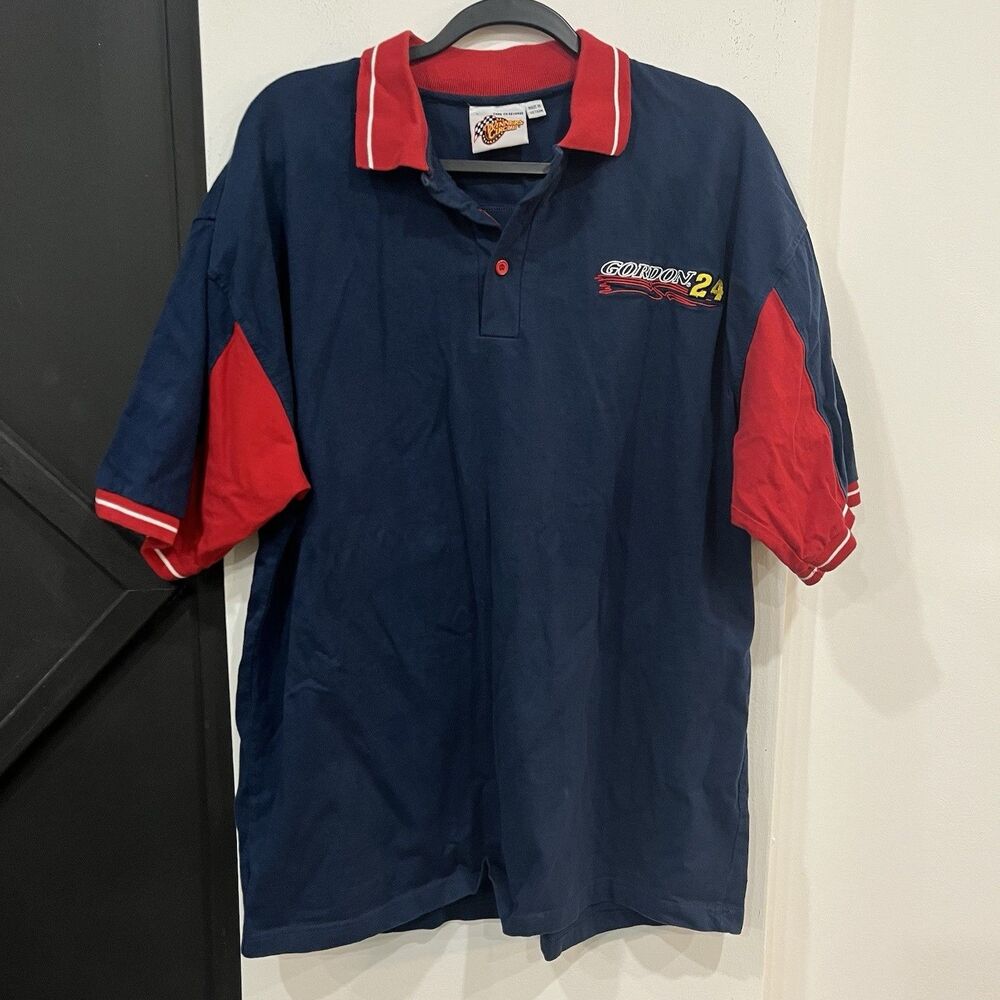 Vintage Men's Winner's Circle Nascar Jeff Gordon Dupont Polo Shirt Large